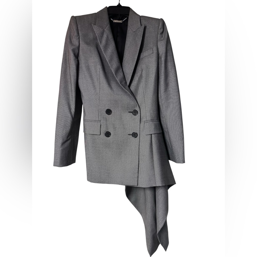 Alexander McQueen Asymmetrical Draped Gray Blazer - Picture 4 of 14